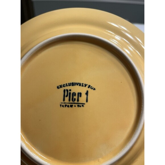 5pc Vtg Pier 1 Festival Marigold 8" Salad Plates Yellow Gold Japan Stoneware - Picture 6 of 9